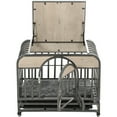 thumbnail image 4 of Pefilos 37in Heavy Duty Dog Crate, Furniture Style Dog Cage with Removable Trays and Wheels for High Anxiety Dogs, Gray, 4 of 11