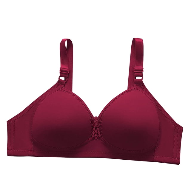 Mgmyaa Bras for Women Solid Color Back Buckle Thin Style Ventilate Bra Wireless Bras