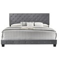 thumbnail image 3 of Maklaine Contemporary Velvet Upholstered King Bed in Gray Finish, 3 of 7