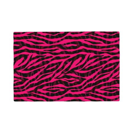 

Placemats Set of 4 Black red pink bright zebra print Heat Resistant Non - Slip Place mats Waterproof table mat for Kitchen Dining-4片装