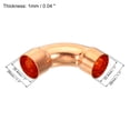 thumbnail image 2 of Uxcell 1" ID Elbow Copper Pipe Fitting 2 Pack 90 Degree Long Turn Pressure Connector Sweat Solder Welding Connection for Water HVAC Plumbing, 2 of 5