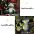 thumbnail image 5 of XiNCC Solar Garden Statue Outdoor Decor Frog Garden Ornament—Patio, Balcony, Backyard, Lawn Decor Frog Figurine with LED Lights—Unique Birthday or Housewarming Gift for Women, Moms, Dads, 5 of 6