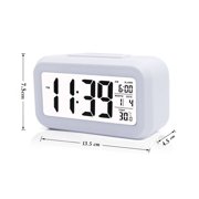 LINLIN Alarm Clock, Electronic Digital Morning Clock with Smart Backlight, Snooze Function,Calendar and Temperature LED Alarm Clock