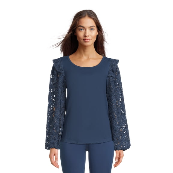 The Pioneer Woman Lace Sleeve Blouse, Women's, Sizes S-3XL