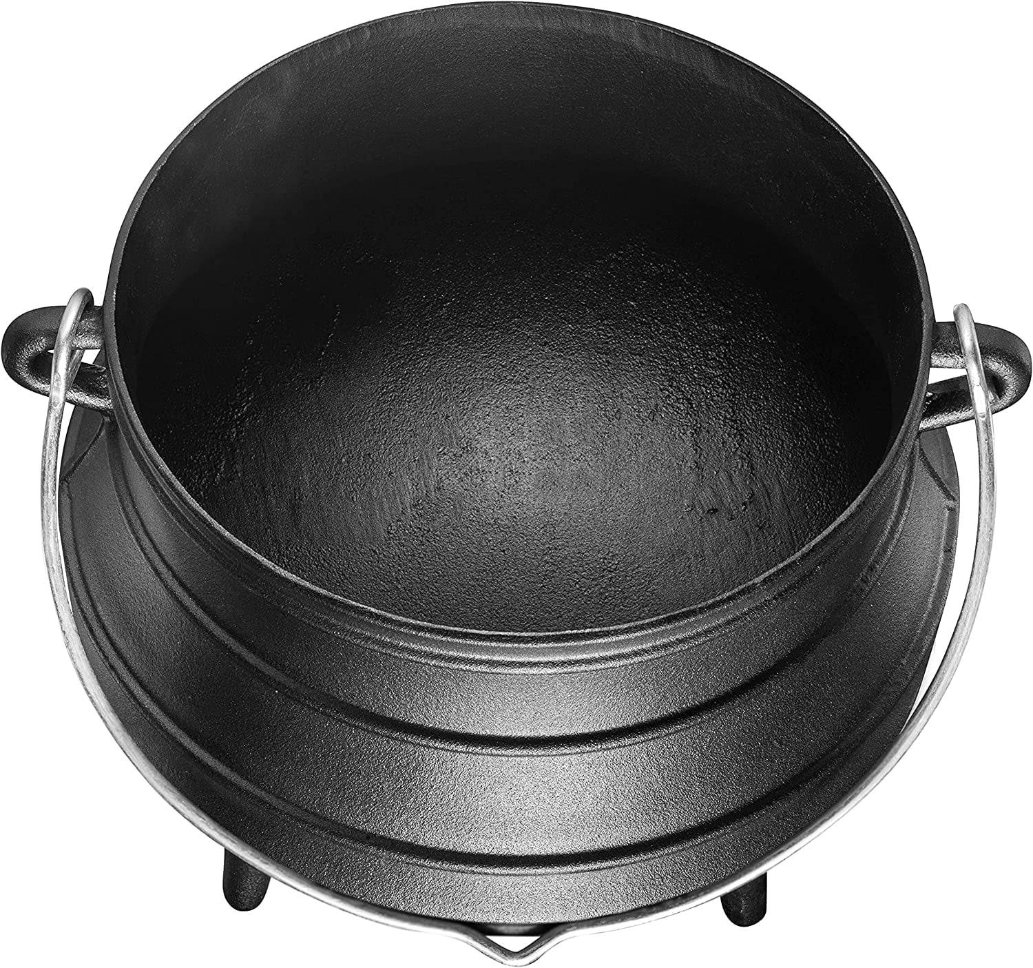 Bruntmor Cast Iron PreSeasoned Potjie African Pot With Lid 10 Quarts