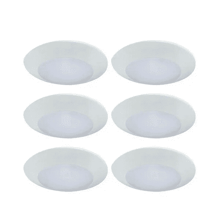 

7.5 in. White Integrated LED Flush Mount Kitchen Ceiling Light Fixture (6-Pack)