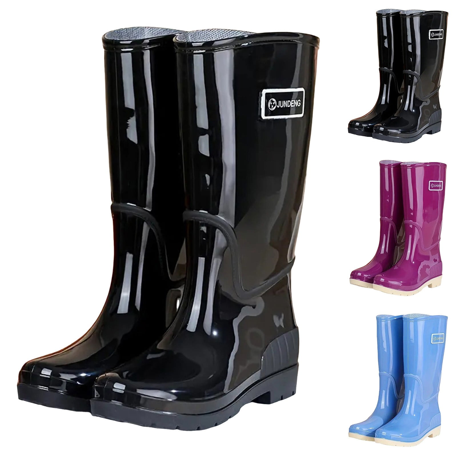 Oyedens Knee High Rain Boots for Women Rubber Waterproof Anti-Slipping Knee Length Tall Rainboots