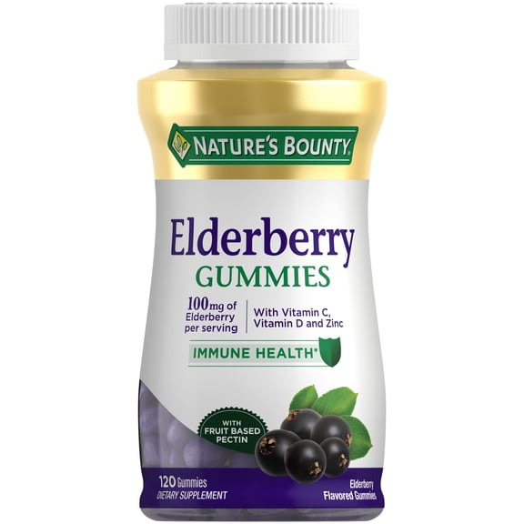 Nature's Bounty Elderberry Immune Support Gummies, 100 Mg, 120 Count