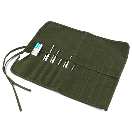 Paint Brush Roll Anauto 22 Slots Artist Paint Brush Roll Up Bag Holder Canvas Pouch For Draw Pen Watercolor Oil Brushes,Paint Brush Roll Up Bag Holder Canvas Pouch ()