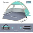 thumbnail image 4 of Gorich Beach Tent for 3/4/6/8 Person, UPF 50+ UV Protection, Portable Sun Shelter, Easy Setup Sun Shade Beach Canopy with Carry Bag, 4 of 8
