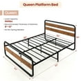 thumbnail image 3 of Costway Queen Metal Bed Frame Arc Platform Headboard Footboard Mattress Foundation Black, 3 of 10