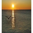 thumbnail image 3 of Birds Duvet Cover Set, Silhouettes of Canadian Geese Flying over a Lake at Sunrise Romantic Scenery, Decorative 3 Piece Bedding Set with 2 Pillow Shams, King Size, Orange and Grey, by Ambesonne, 3 of 3