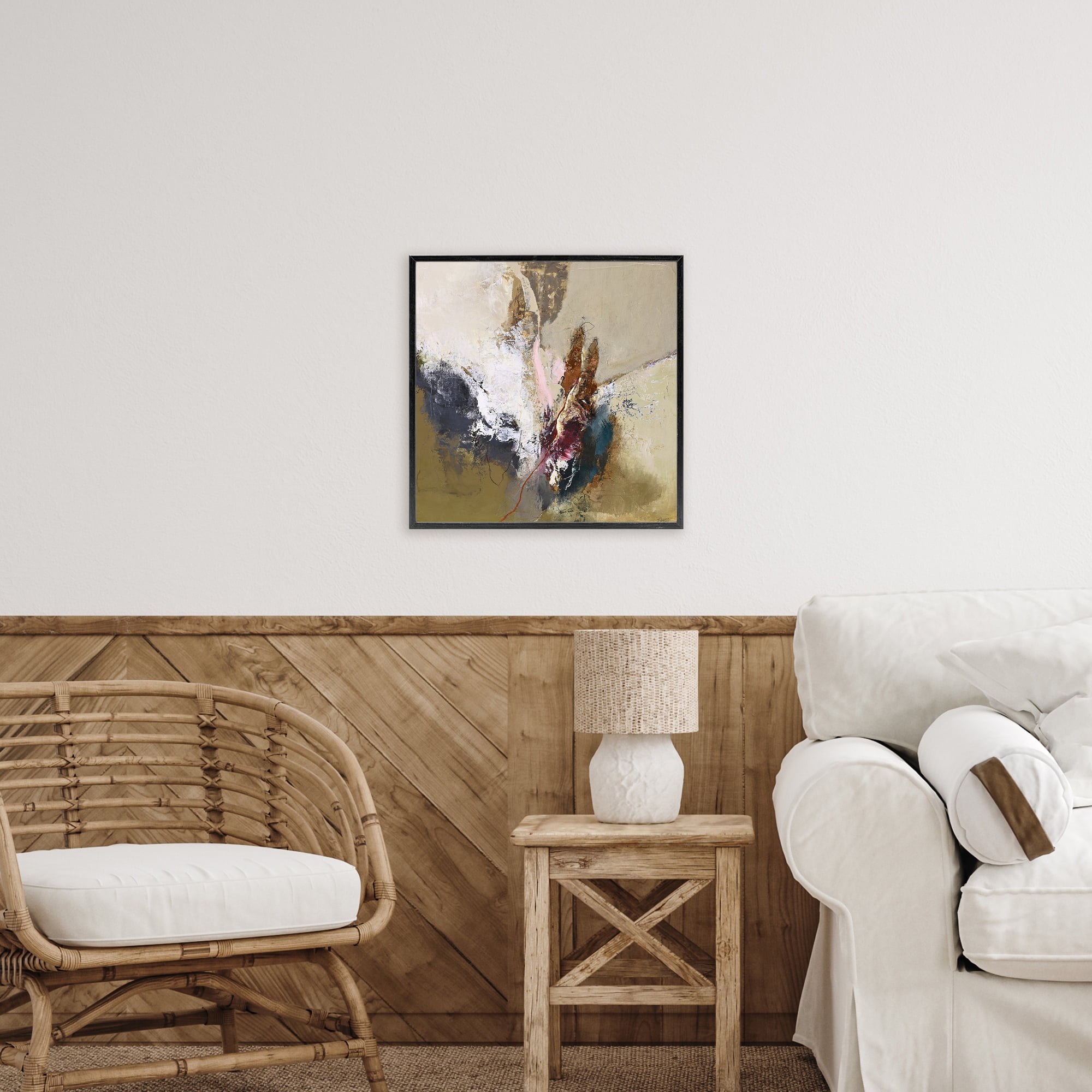 Earthy Mood Composition Black Framed Giclee Art, design by Design Fabrikken