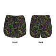 thumbnail image 5 of Vsdgher Neon Mardi Gras Print Women's Running Double Layer Shorts High Waisted with Pockets Elastic Yoga Workout Athletic Gym Sports, 5 of 8