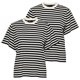thumbnail image 1 of ONLY Camiseta de mujer Paquete de 2 - ONLLIVINA LIFE STRIPE TEE, manga corta, cuello redondo, rayas Negro/Blanco S (Small), 1 of 6