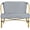 Navy/White, variant on Safavieh Dandra Outdoor Modern Herringbone Rattan Settee