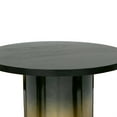 thumbnail image 3 of Cid Vito 47 Inch Dining Table- Round Top- Steel Pedestal Base- Black Wood, 3 of 6