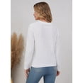 thumbnail image 5 of Scacto Womens Long Sleeve Sweater Tops Cable Knit Casual V Neck Polo Shirts, 5 of 6
