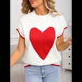 thumbnail image 4 of Suéter Corto de Corta para Mujer, Cuello Alto, Corazón, Suelto, de Punto, para San Valentín. S, 4 of 10