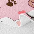 thumbnail image 5 of Manfei Cute Cartoon Cat Bed Spread Queen, Paw Fishbone Queen Coverlet Set, Pink, 3-Piece, 1 Quilt and 2 Pillowcases, 5 of 7