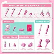 Gelomee 28Pcs Hair Makeup Kit Toys for Girls Kids, Pretend Play Set with Realistic Blow Dryer , Birthday Gifts Easter Presents Aged 3-8 Year Old