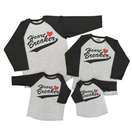 

7 ate 9 Apparel Valentine s Day Shirts - Funny Heart Breaker Grey Shirt 6 Months