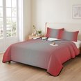 thumbnail image 2 of Queen Quilt Set 90''x96'', Red Grey Ombre Lightweight Summer Bedspread Coverlet Set with 2 Pillow Shams, Modern Gradient Abstract Art Breathable All Season Quilt Bedding for Bedroom/Guest Room, 2 of 9