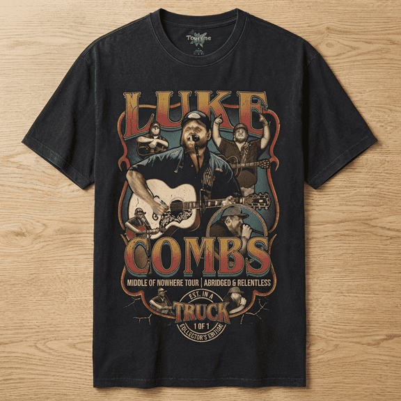Vintage Luke Combs Middle of Nowhere Tour Graphic T-Shirt - Retro Country Music Concert Tee