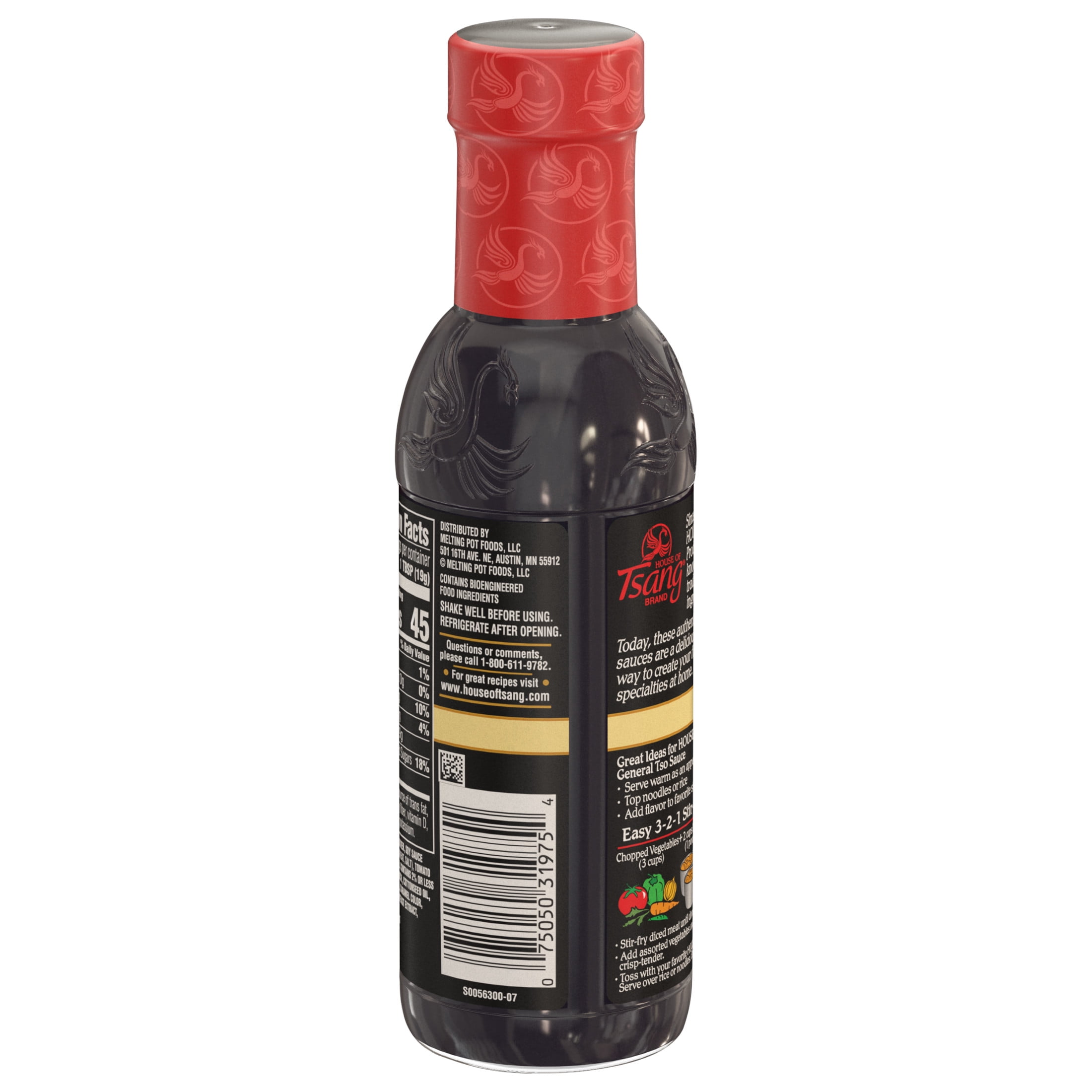 (2 pack) HOUSE OF TSANG General Tso Stir-Fry Liquid Sauce, Shelf-Stable, 12.6 oz Glass Bottle