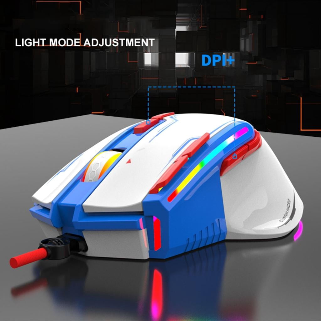RGB USB Gaming Mouse Programming 6400DPI 9 Buttons Programmable Ergonomic for Mice Computer