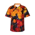 thumbnail image 1 of Fotbe Marigold Flowers In Different Colors Camisa Hawaiana para Hombre Unisex – Camisa Casual de Verano con Botones de Manga Corta de Algodón y Lino,X-Large, 1 of 7