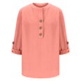 thumbnail image 2 of GigrtiJin Womens 2025 Oversized Tops Casual 3/4 Sleeves Round Neck Blouses Trendy Solid Color Basic Tunic Shirts, 2 of 4