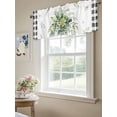 thumbnail image 6 of Valance Curtains for Kitchen Windows Farmhouse Ombre Eucalyptus LeafRod Pocket Valance Black White Buffalo Plaid Short Window Curtain Topper for Bedroom Living Room Bathroom 54x18in, 6 of 9