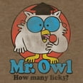 thumbnail image 2 of Tee Luv Mr Owl How Many Licks Tootsie Roll Pop Candy Brown Heather Shirt (Men's) (L), 2 of 9