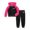 Juicy Couture Toddler Girls 2-Pc. Colorblocked Velour Hoodie & Jogger Pants Set Black Size 3T SLIM