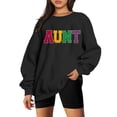 thumbnail image 3 of MOUSYA Aunt Sweatshirts For Women Oversized Aunt Crew Neck Sweatshirt Funny Aunt Letter Print Long Sleeve Pullover Tops, 3 of 8