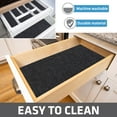 thumbnail image 3 of Drymate Premium Luxury Shelf & Drawer Liner, Thick Cushioned Fabric, Non-Adhesive, Absorbent, Waterproof, Slip-Resistant, Liners for Kitchen Cabinets, Cupboards (11”x50”)(2-Pack)(Charcoal), 3 of 7