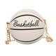 thumbnail image 5 of Bolso bandolera informal con forma de pelota de baloncesto para hombre y mujer Blanco, 5 of 9