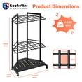 thumbnail image 5 of Goobetter Garden Tool Organizer for Corner,Heavy Duty Metal Yard Tool Tower Rack with 34 Slots & 14 Hooks,Garage Organization Storage for Long-Handled Tools for Garden,Shed,Yard, 5 of 9