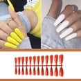 thumbnail image 5 of Qarigey Uñas postizas largas, manicura de uñas Multicolor a presión, manicuras pequeñas de moda para el hogar, puntas de cubierta completa Juegos de manicura naranja 3, 5 of 5