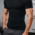 thumbnail image 6 of GUZOM Mens Short Sleeve Compression Shirt Moisture Wicking Quick Dry Athletic Base Layer Workout Gym Training Top Slim Fit Black S-XXXL,Size M, 6 of 9