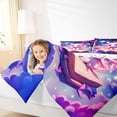 thumbnail image 4 of Manfei Kawaii Axolotl Full Size Comforter Sets 3-Piece for Kids Girls, Psychedelic Galaxy Stars Bedding Comforter Set, Magic Book Bedding Sets, Ultra Soft Home Decor, 4 of 8