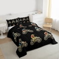 thumbnail image 3 of jejeloiu Extreme Speed Sport Full Size Comforter Sets,Beige Motorcycle Bedding Sets For Boys Teens Reversible 3-Piece, 3 of 8