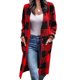 thumbnail image 2 of Plaid Outwear Long Sleeve Outwear Warm Single Breasted Casual Loose Elegant Pocket  for Christmas Party ANGGREK Otros, 2 of 5