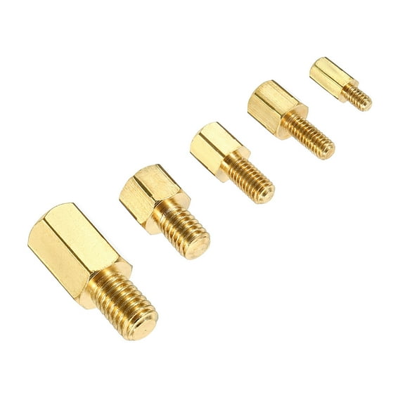 Uxcell M2 M2.5 M3 M4 M5 Standoff Screws 50 Pack Brass Hex PCB Standoffs Gold Tone