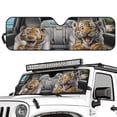thumbnail image 2 of XYZCANDO Cute Tiger Windshield Sun Shade Aluminum Foil Film Car Winshied Sunshade Compatible with 2007-2024 Wrangler Rubicon Sahara TJ JK JKU 2 & 4 Door 51.57 in *16.14 in, 2 of 7