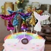 Party Baking Cake Decoration Insert Pearl Sequins Mermaid Tail Flag Birthday Cake Decoration Insert