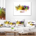 thumbnail image 4 of Designart Miami Skyline - Cityscape Throw Pillow - 16x16, 4 of 5