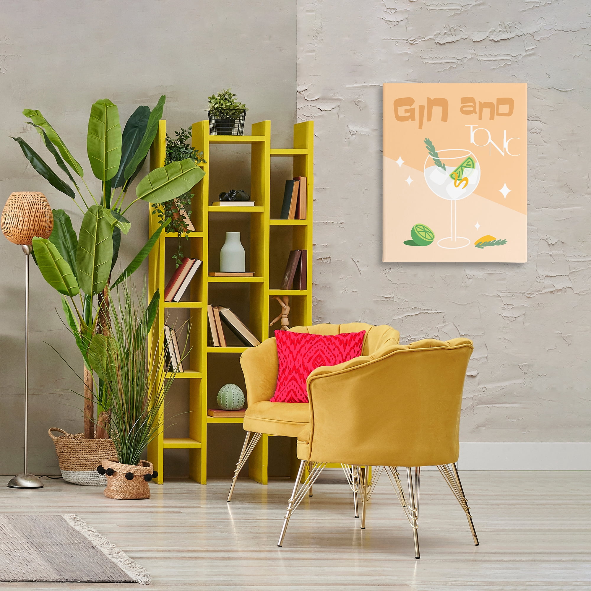 Stupell Industries Gin & Tonic Typography Food & Beverage Painting Wrapped Canvas Art Print Wall Art, 24 x 30