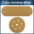 thumbnail image 4 of Discos de lija Unique Bargains 6" 7 agujeros 220 grano redondo con gancho y bucle de papel de óxido de aluminio amarillo 25 Pcs, 4 of 7